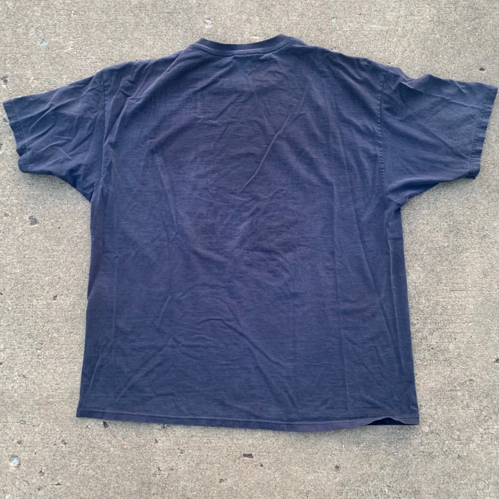 Vintage Champion Distressed Graphic T-Shirt XXL Blue 90s Streetwear Cotton Tee - Picture 3 of 10